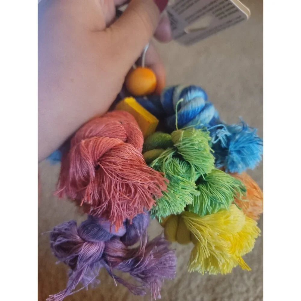 bird kabob Toy. New With Tags. Rope, Wooden Beads
